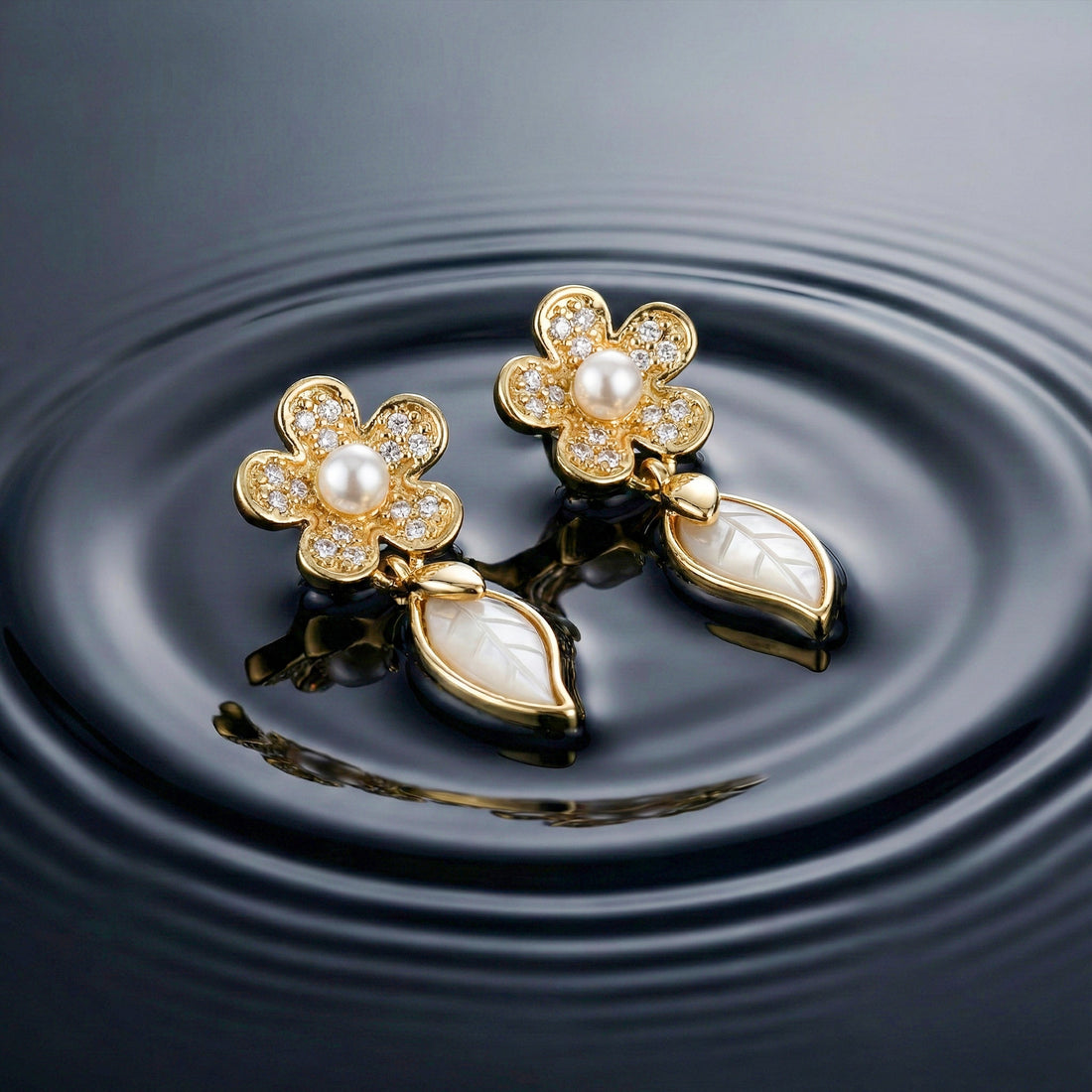 Nazakat Pearl Flower Earrings