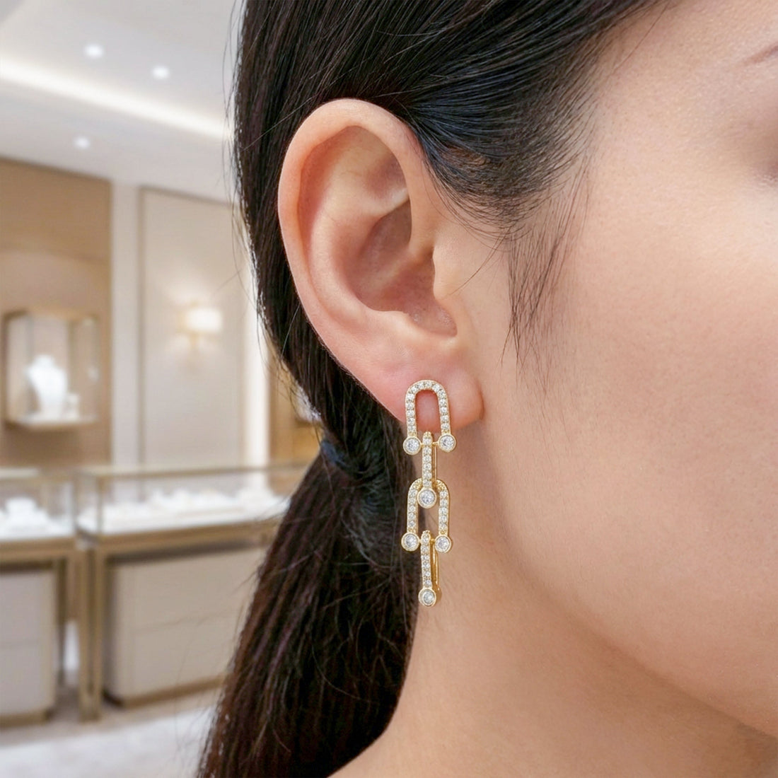 Elite Crystal Ladder Earrings