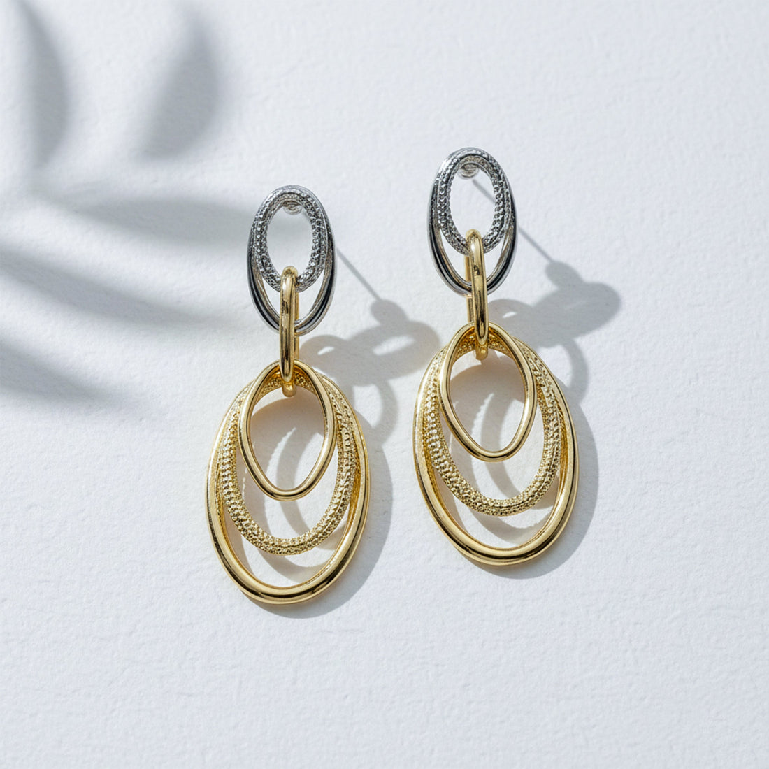 Aurora Luxe Double Oval Drop Earrings
