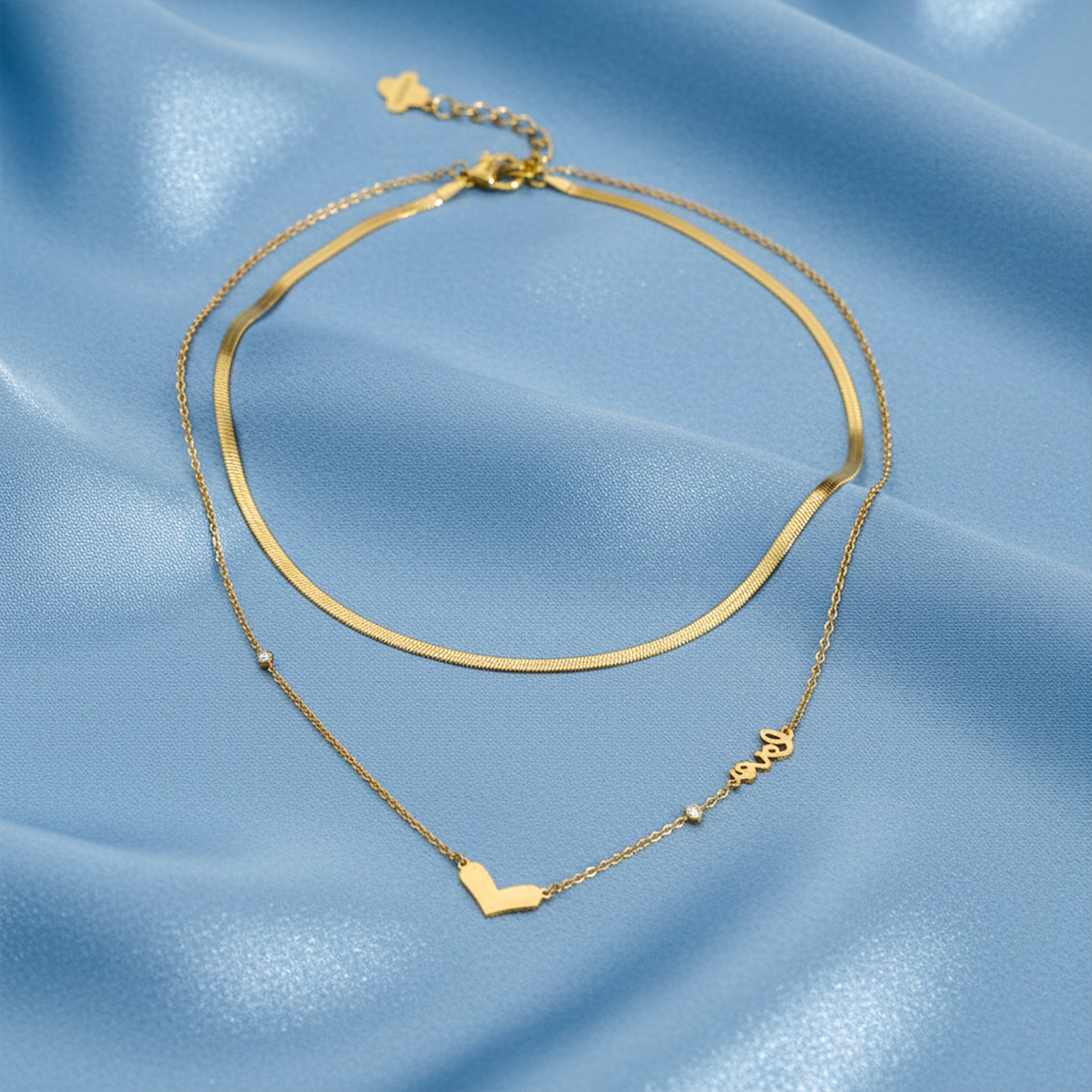 Layered Love Heart Gold Necklace