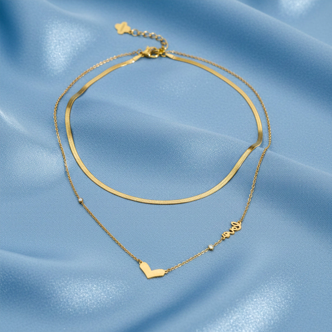 Layered Love Heart Gold Necklace