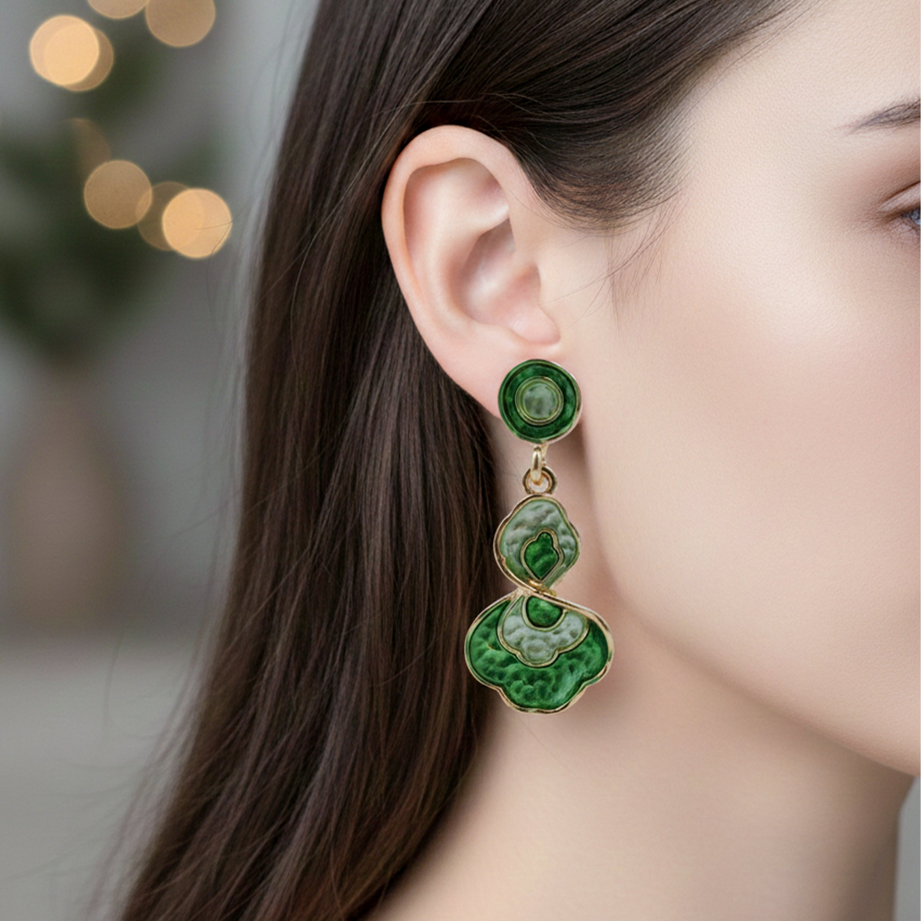 Opaline Green Luxe Earrings