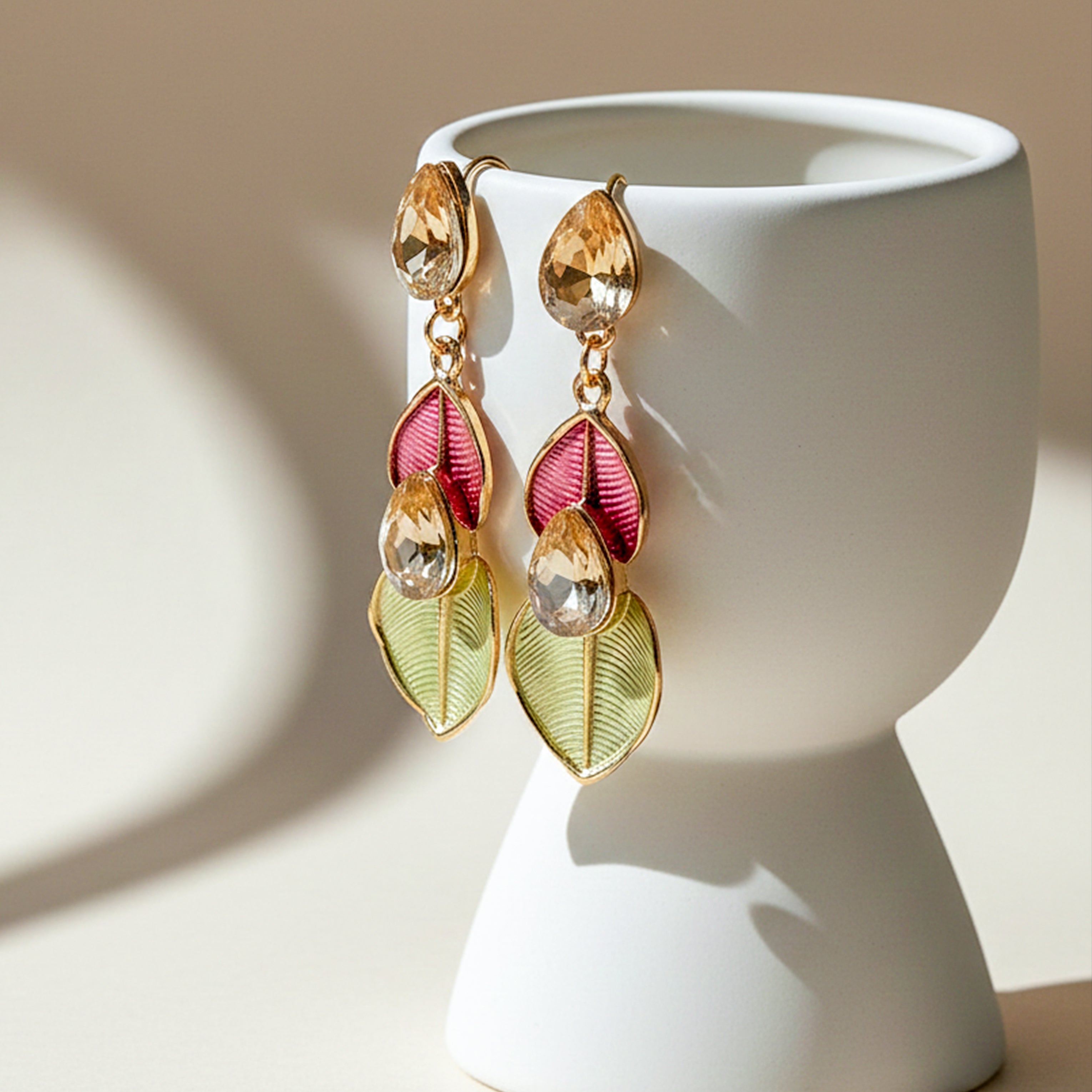 Prism Leaf Statement Earrings