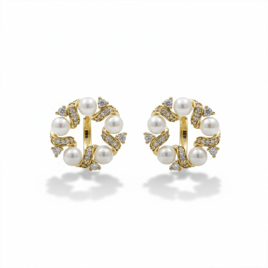 Pearl Luxe Circle Earrings