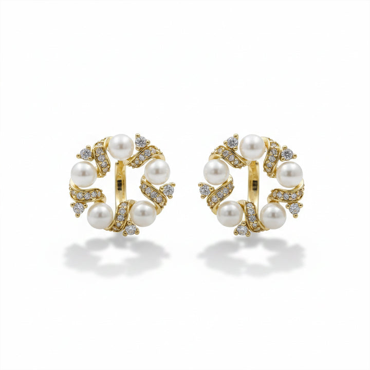 Pearl Luxe Circle Earrings
