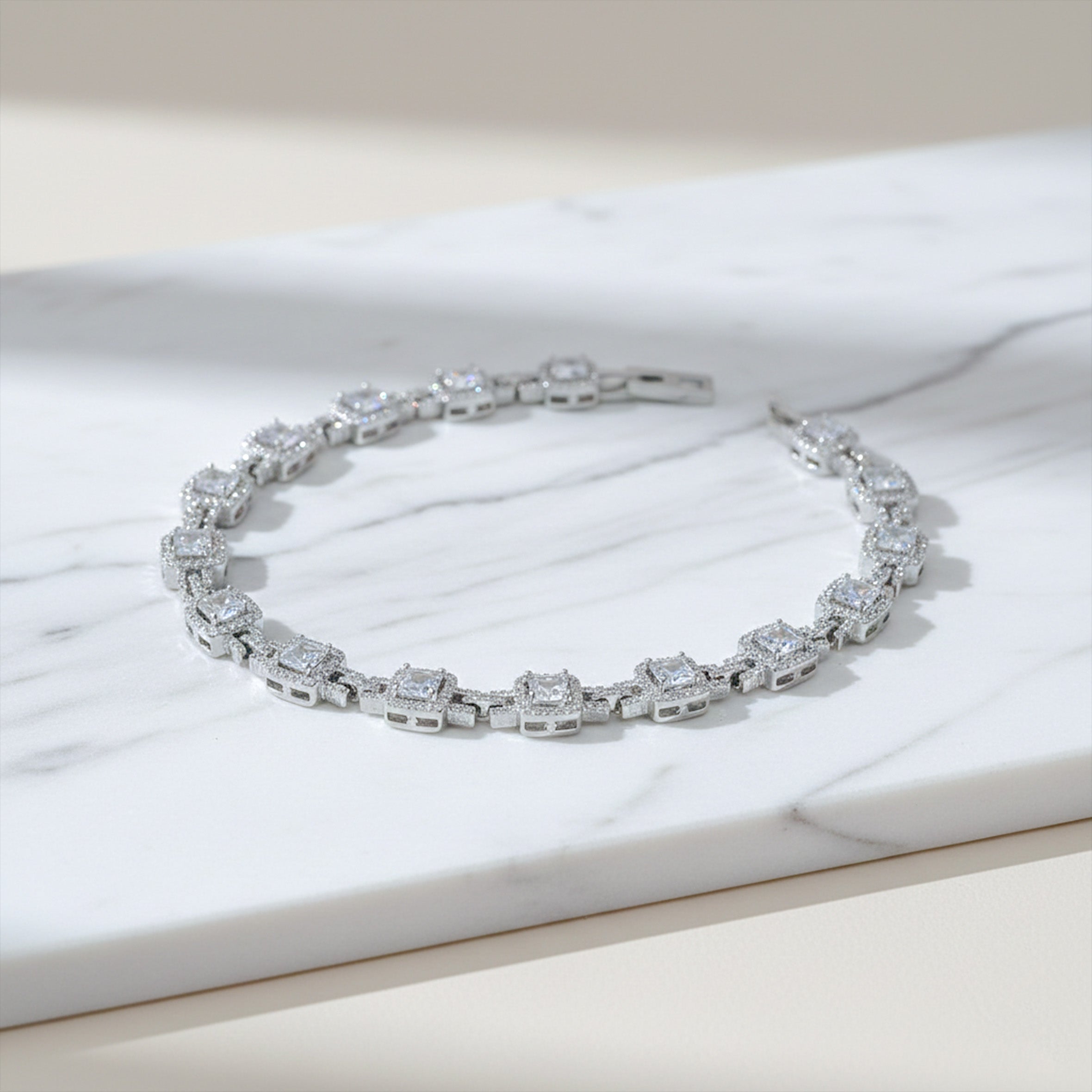 Diamond Square Luxe Tennis Bracelet