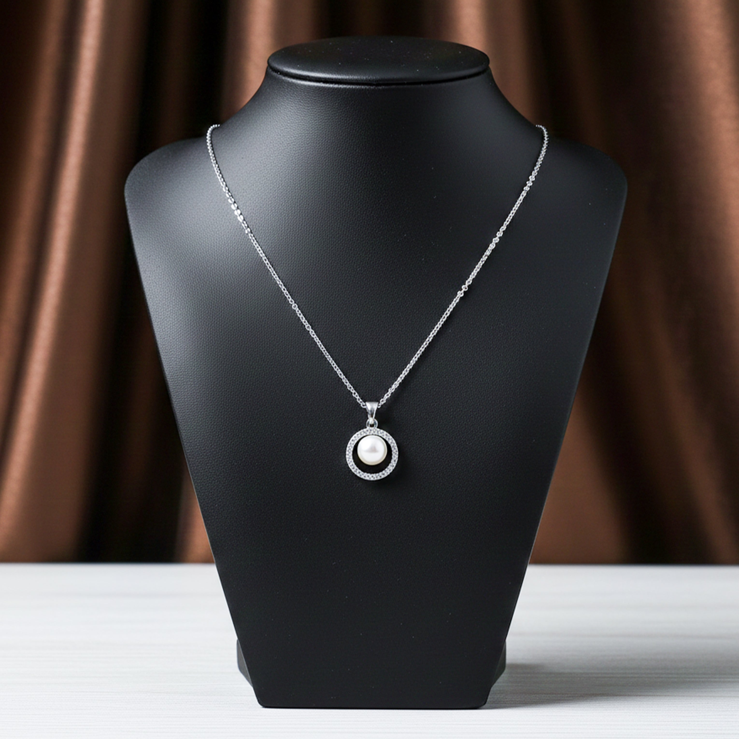 Classic Pearl & Silver Chain Necklace