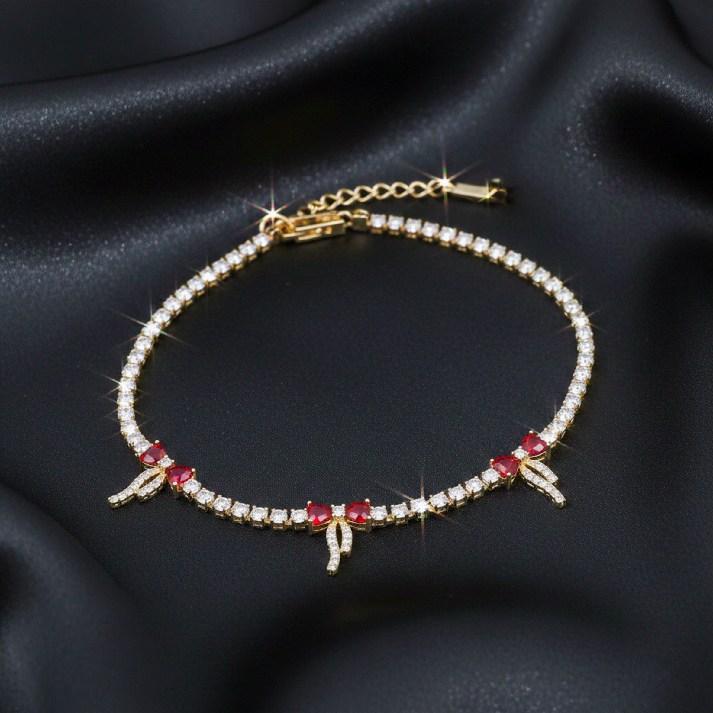 Crimson Luxe Diamond Bracelet