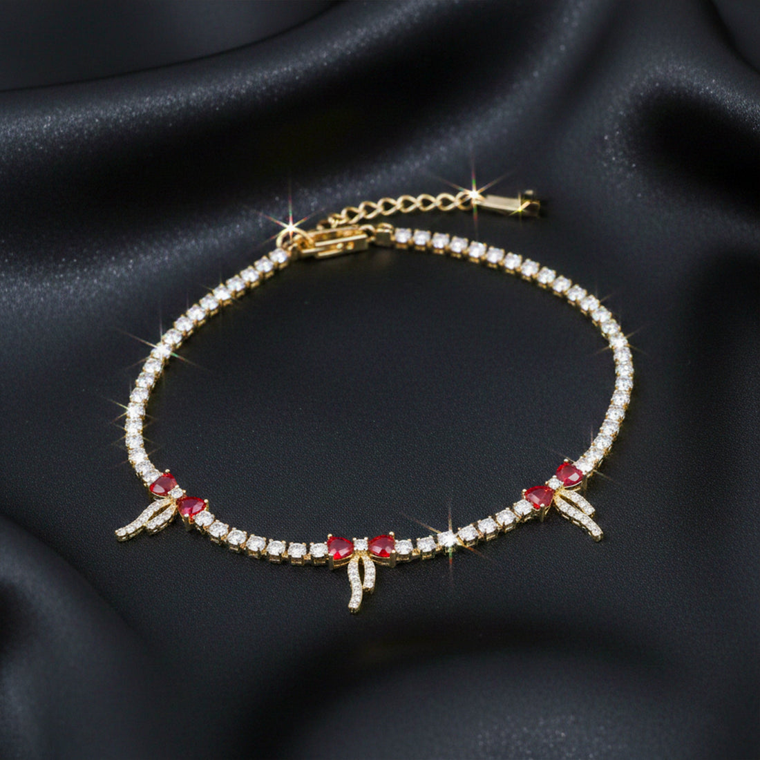 Crimson Luxe Diamond Bracelet