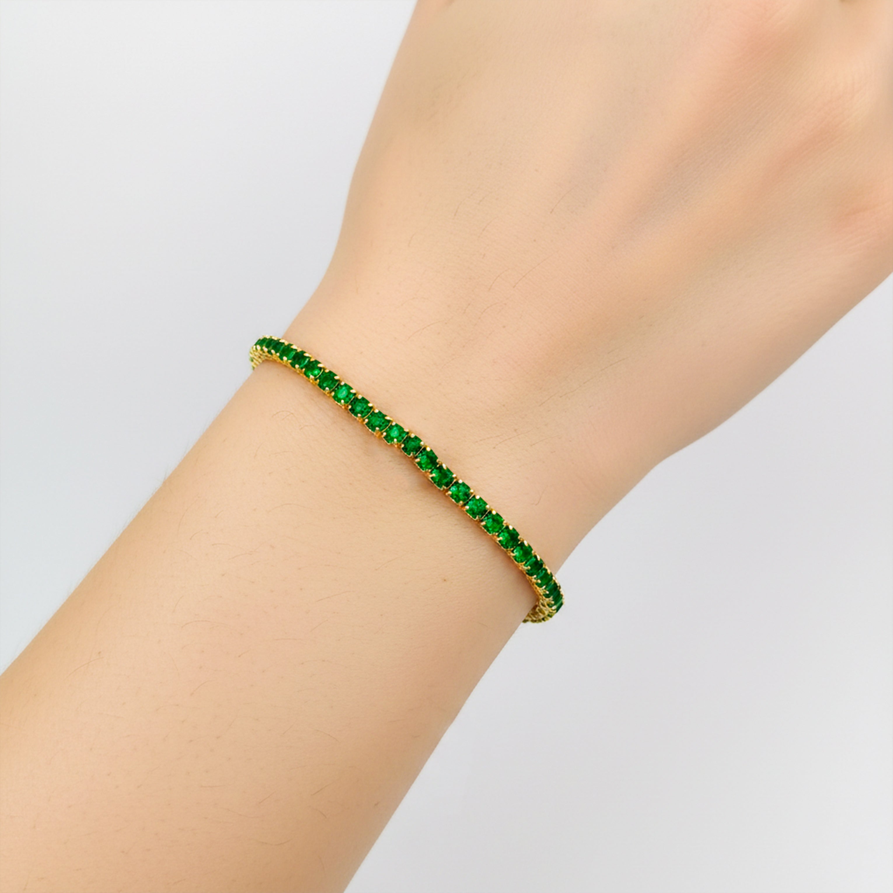 Green Emerald Tennis Bracelet