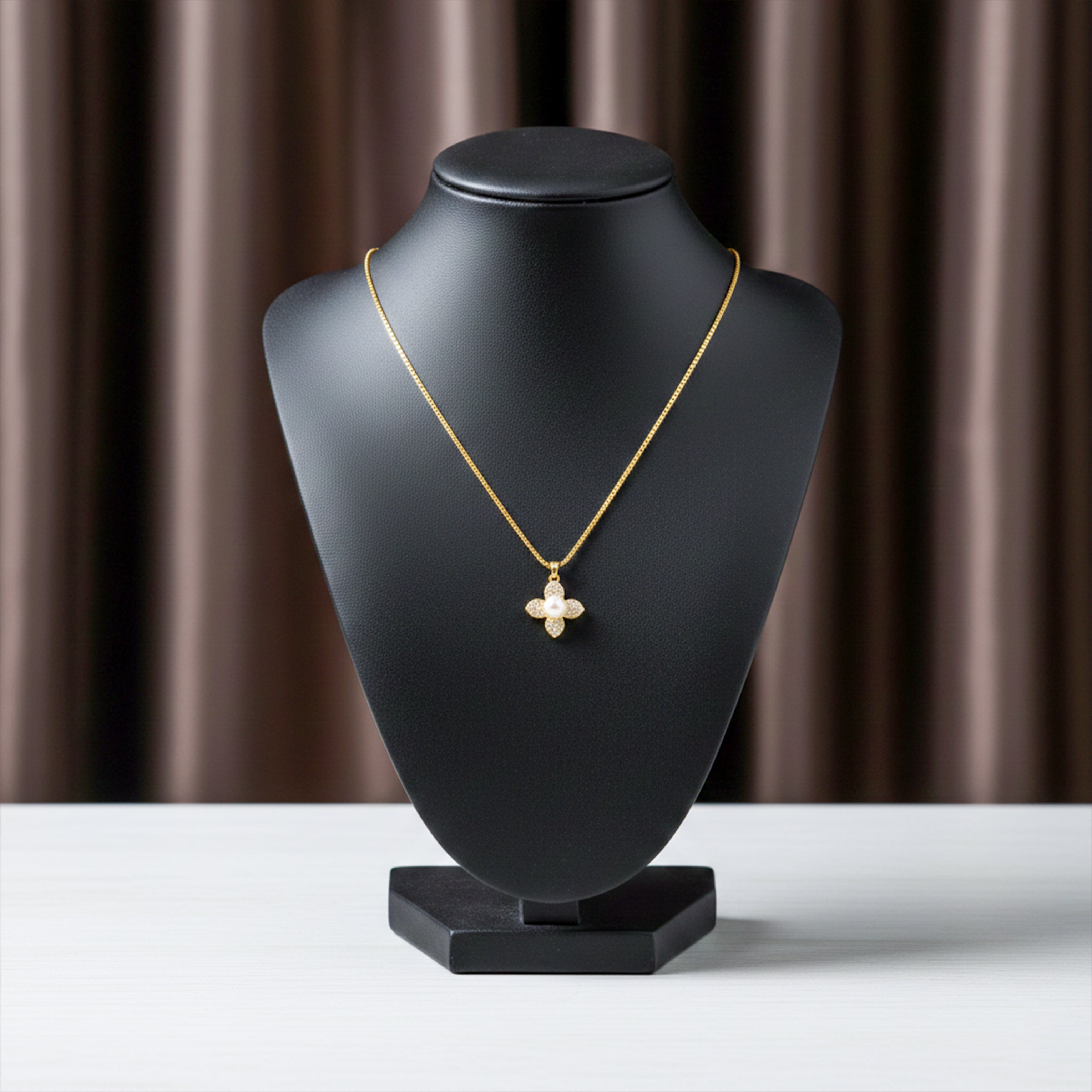 Classic Gold Pearl Blossom Necklace