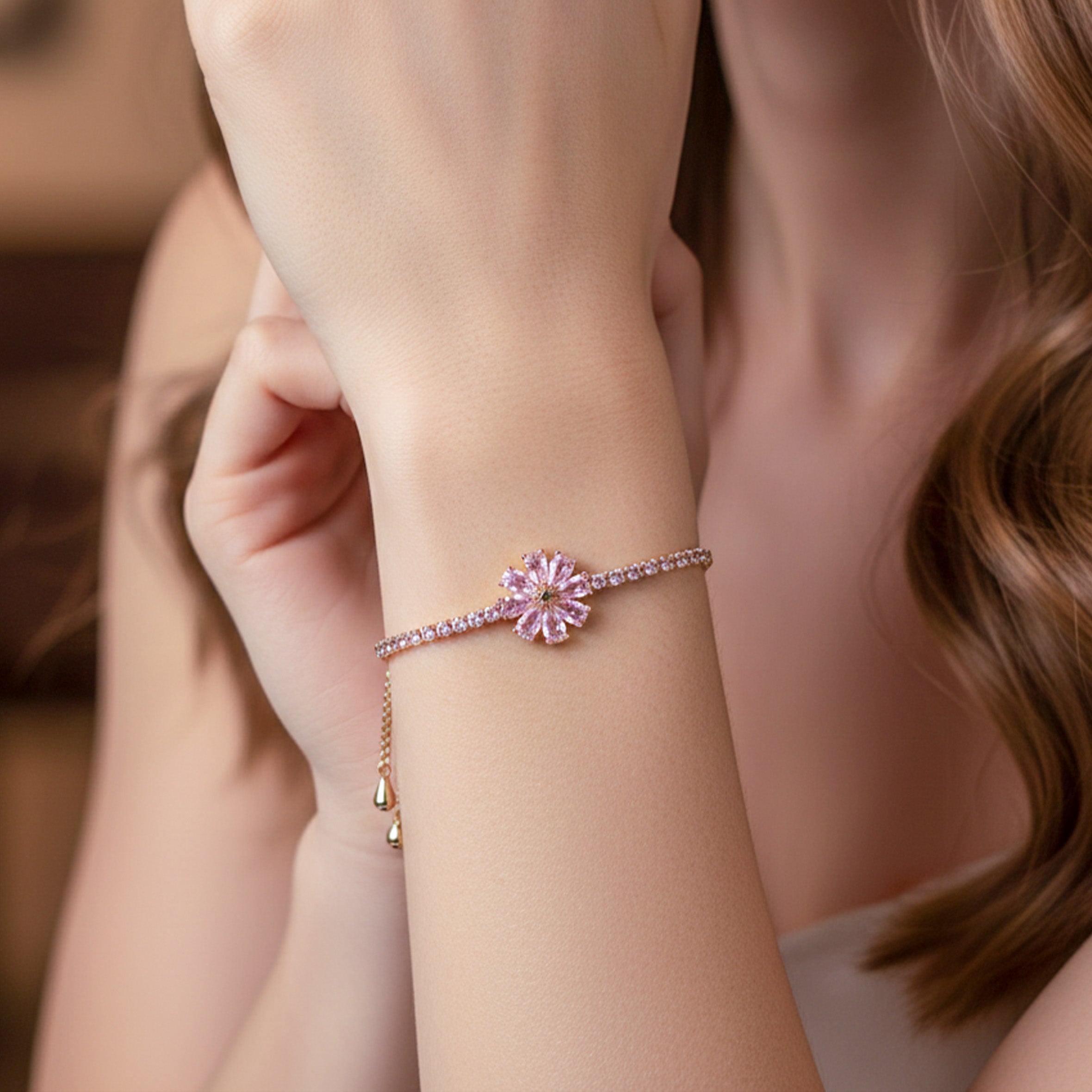 Aurora Bloom Gold Slider Bracelet