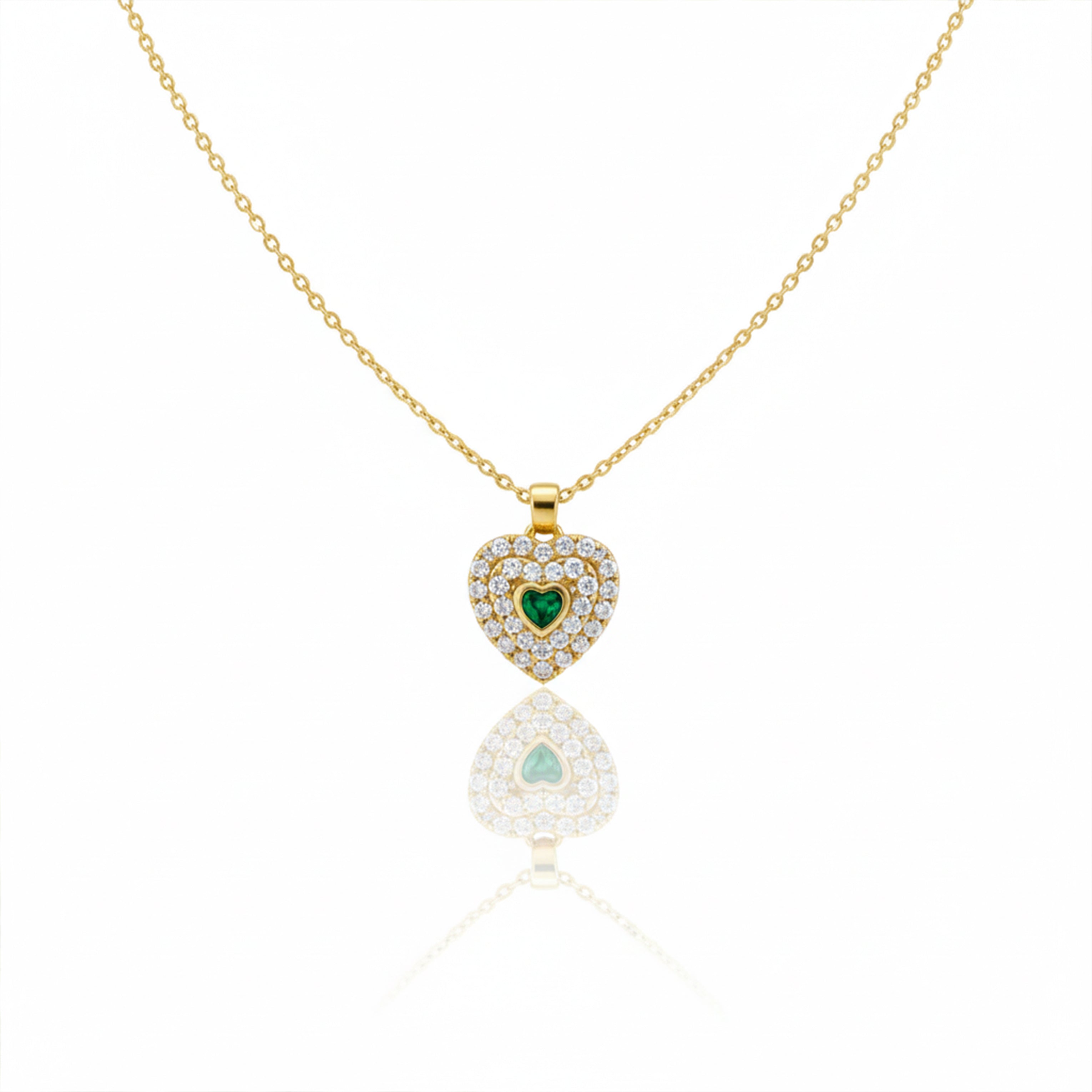 Celestia Green Crystal Heart Necklace
