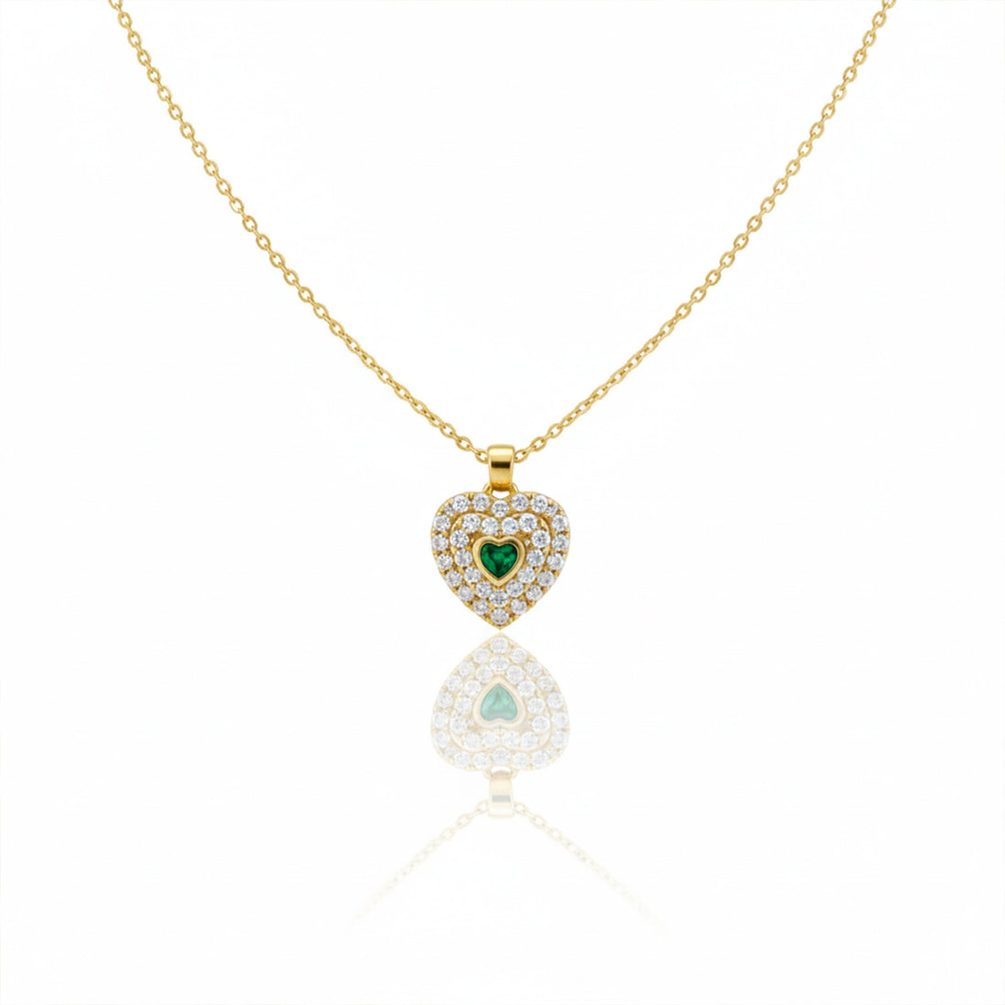 Celestia Green Crystal Heart Necklace