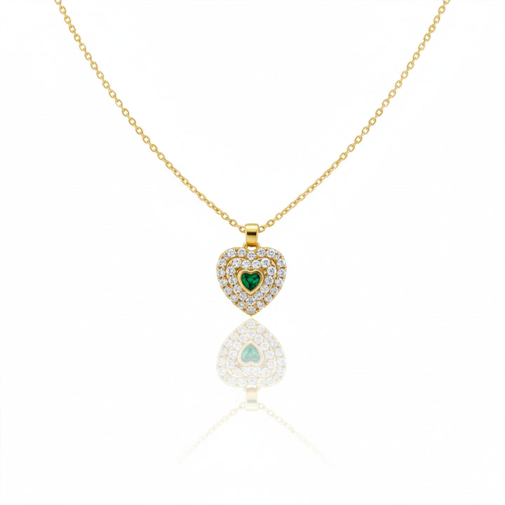 Celestia Green Crystal Heart Necklace