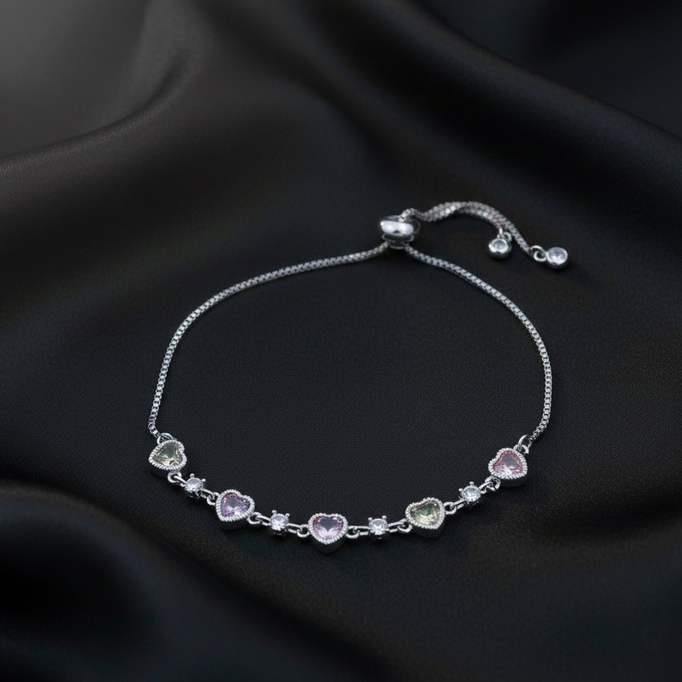 Aurielle Rainbow Heart Elegance Bracelet