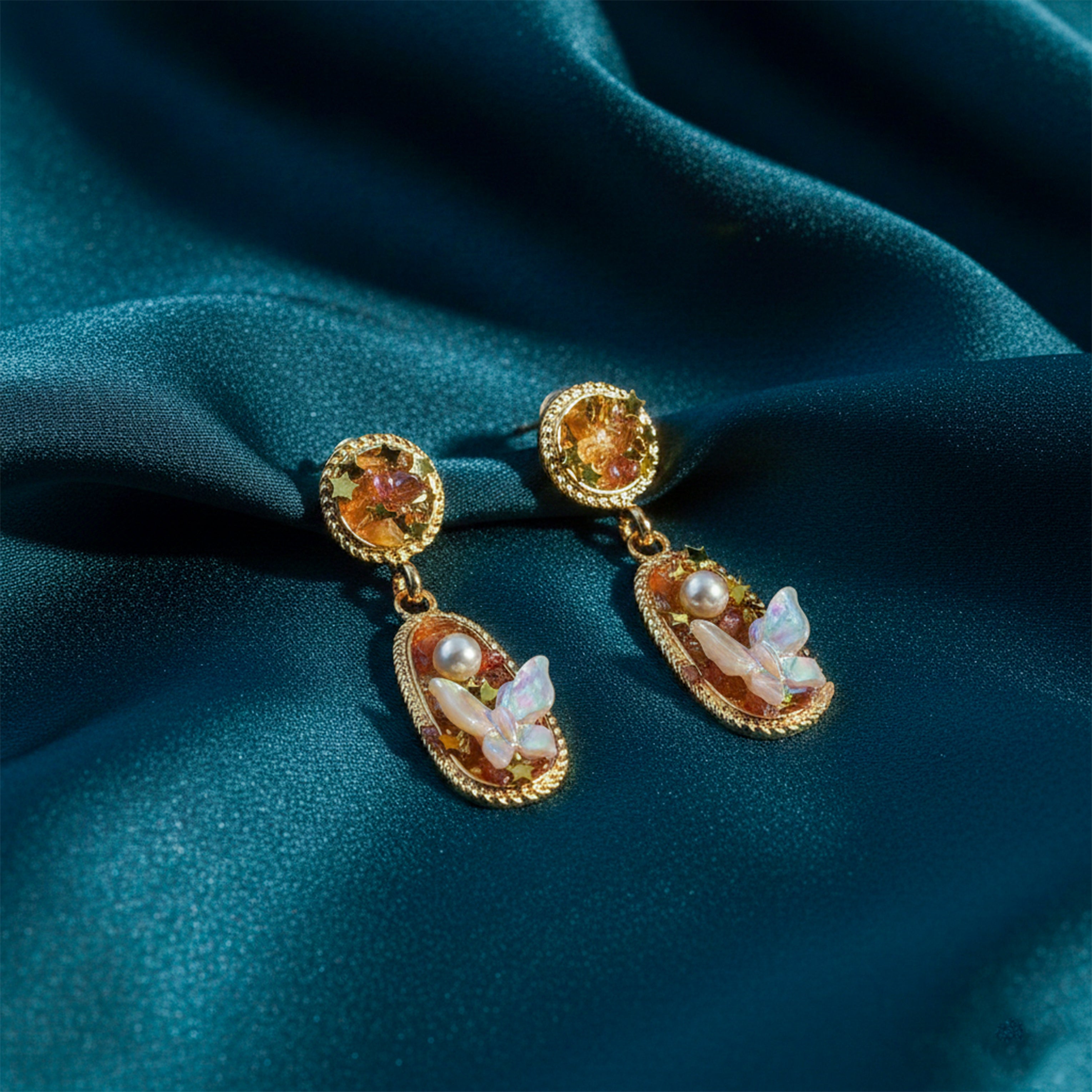 Aurora Butterfly Pearl Earrings