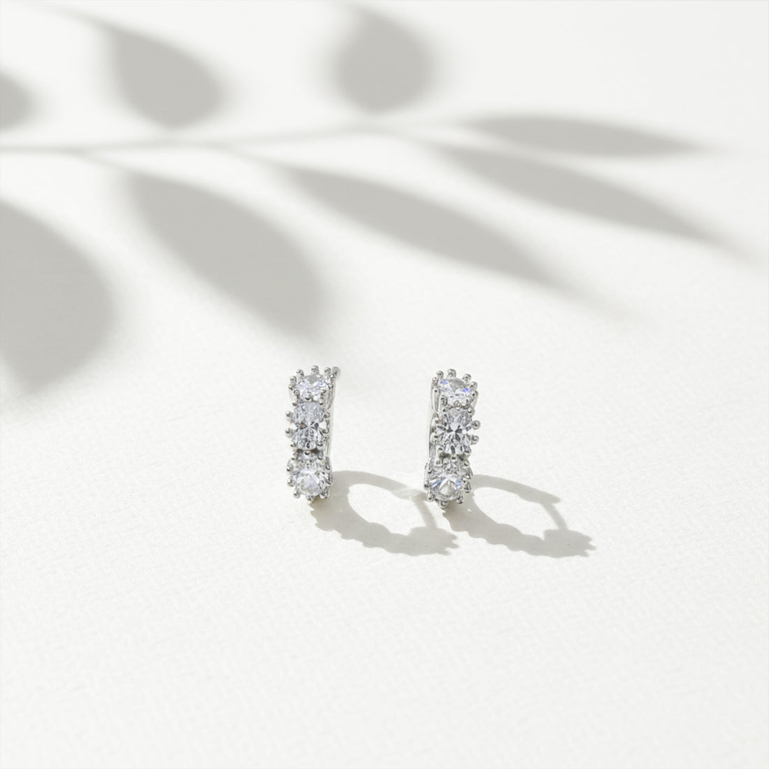 Eterna Glow Triple Diamond Hoops