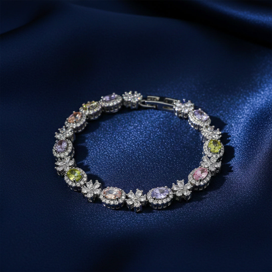 Regal Rainbow Gemstone Luxury Bracelet