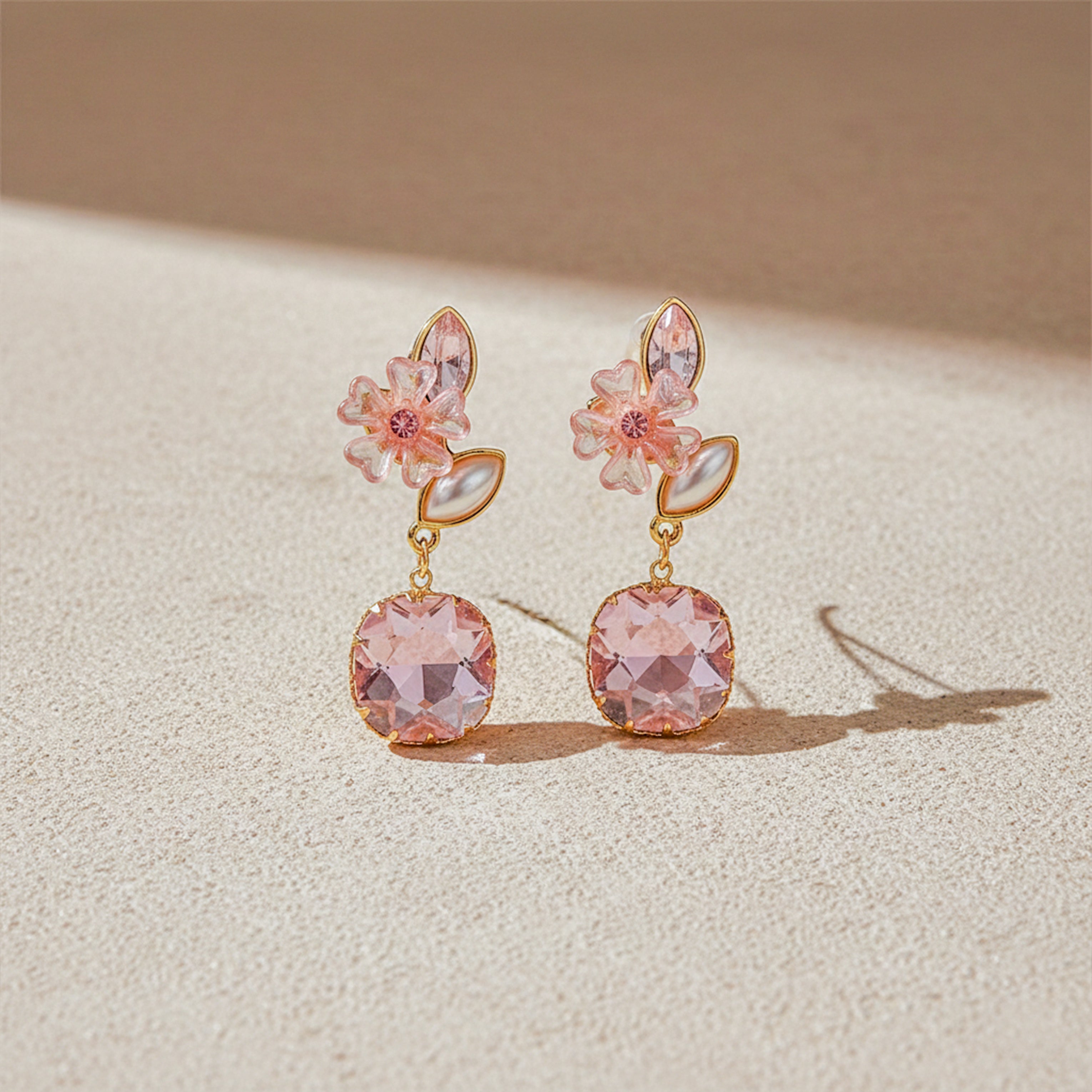 Pink Blossom Elegance Drop Earrings
