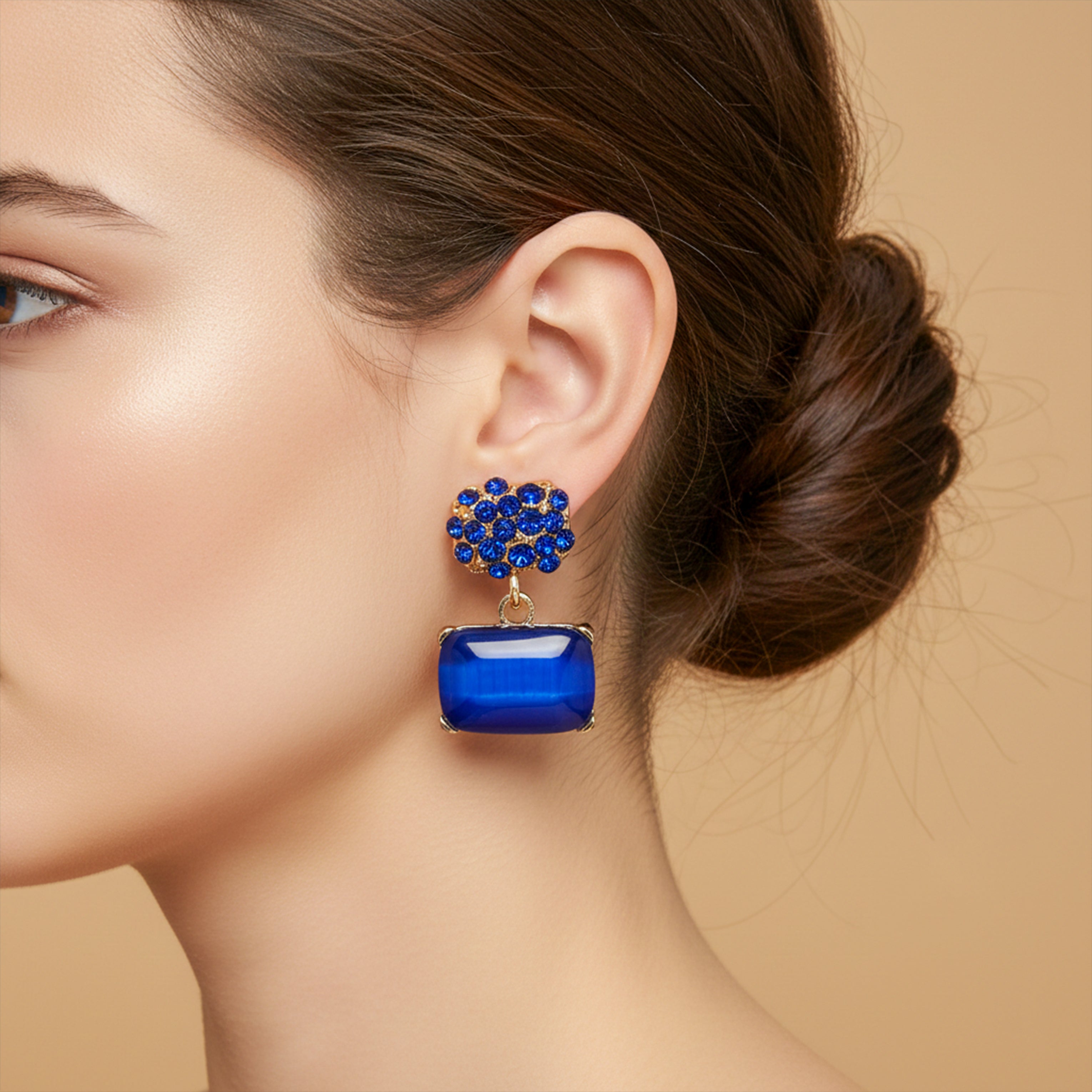 Blue Opulence Drops Earrings