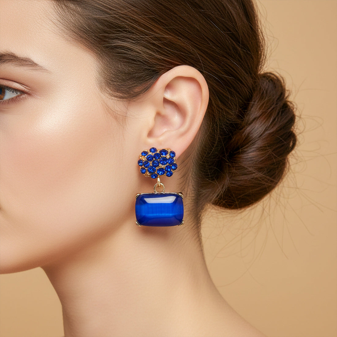 Blue Opulence Drops Earrings