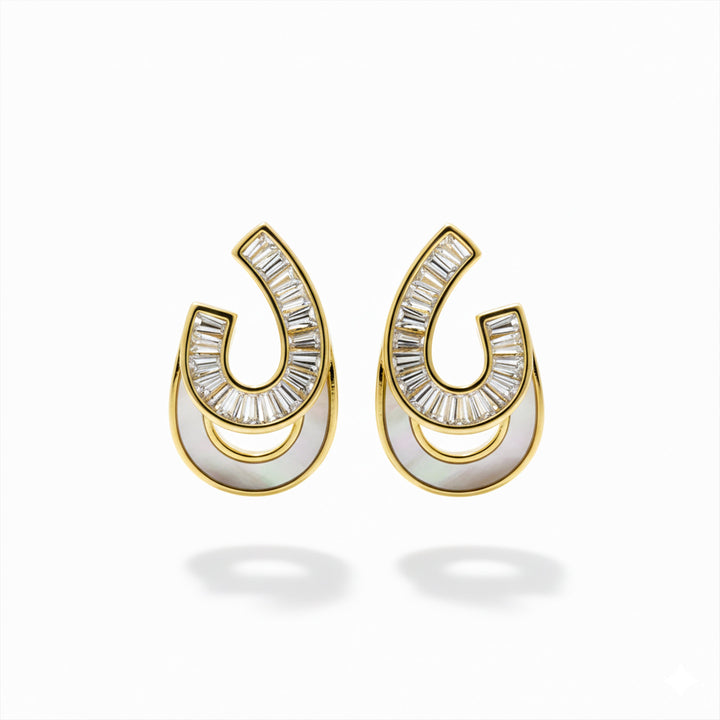 Zircon Arc Statement Earrings
