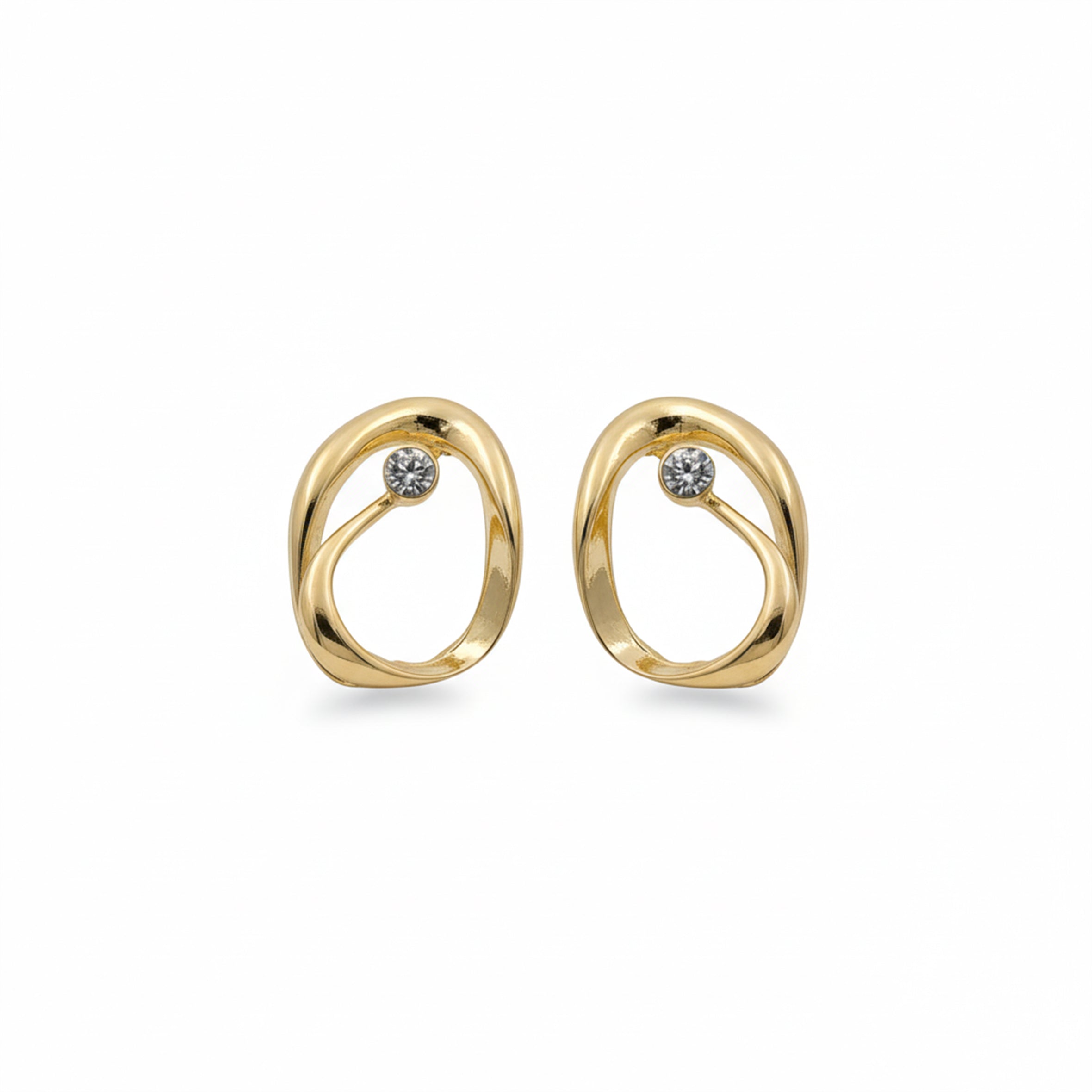 Orbit Diamond Gold Earrings