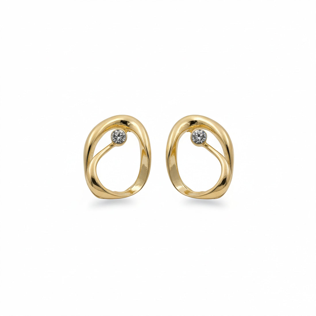Orbit Diamond Gold Earrings