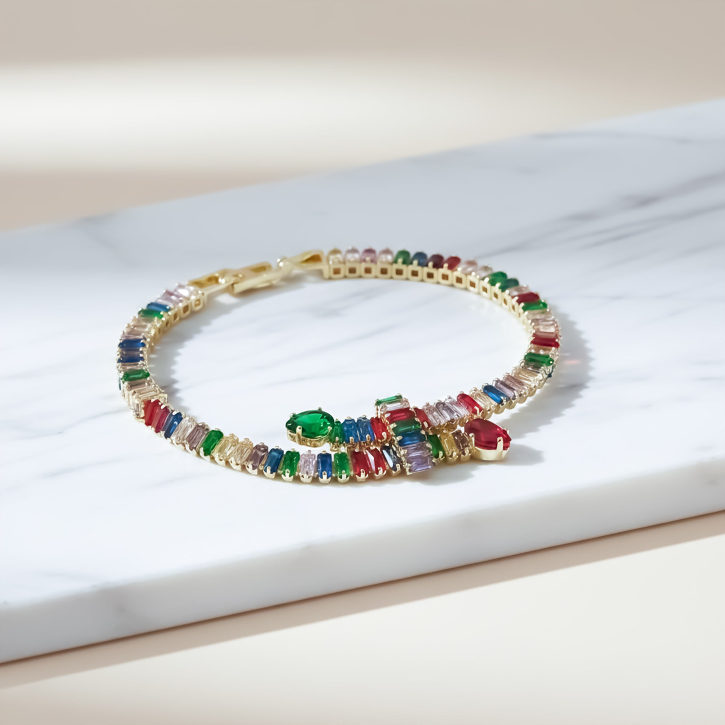 Regalia Rainbow Baguette Tennis Bracelet