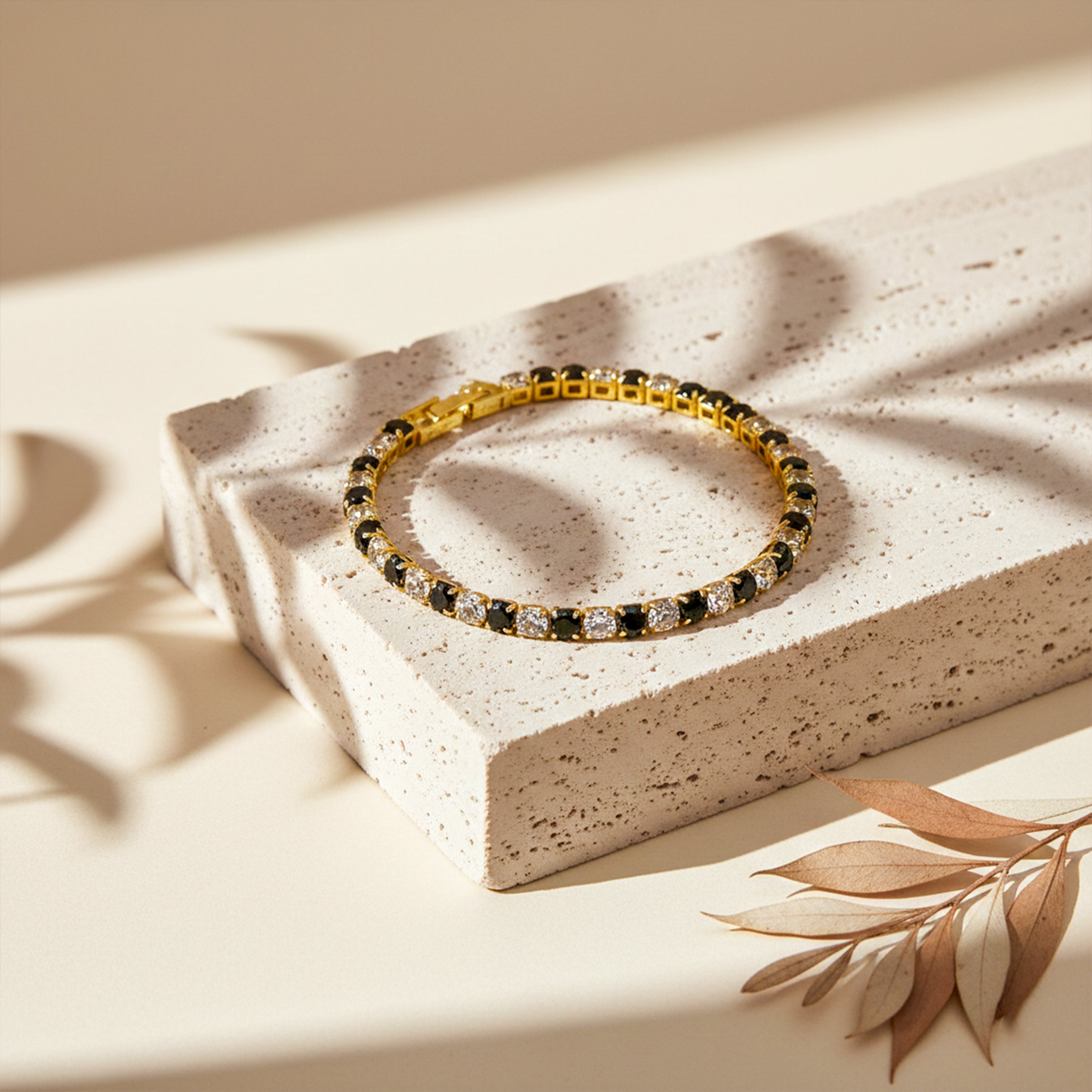 Black & Gold Imperial Tennis Bracelet