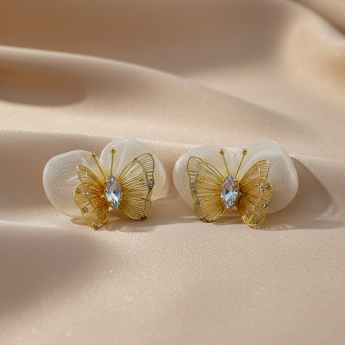 Pearl Veil Butterfly Earrings