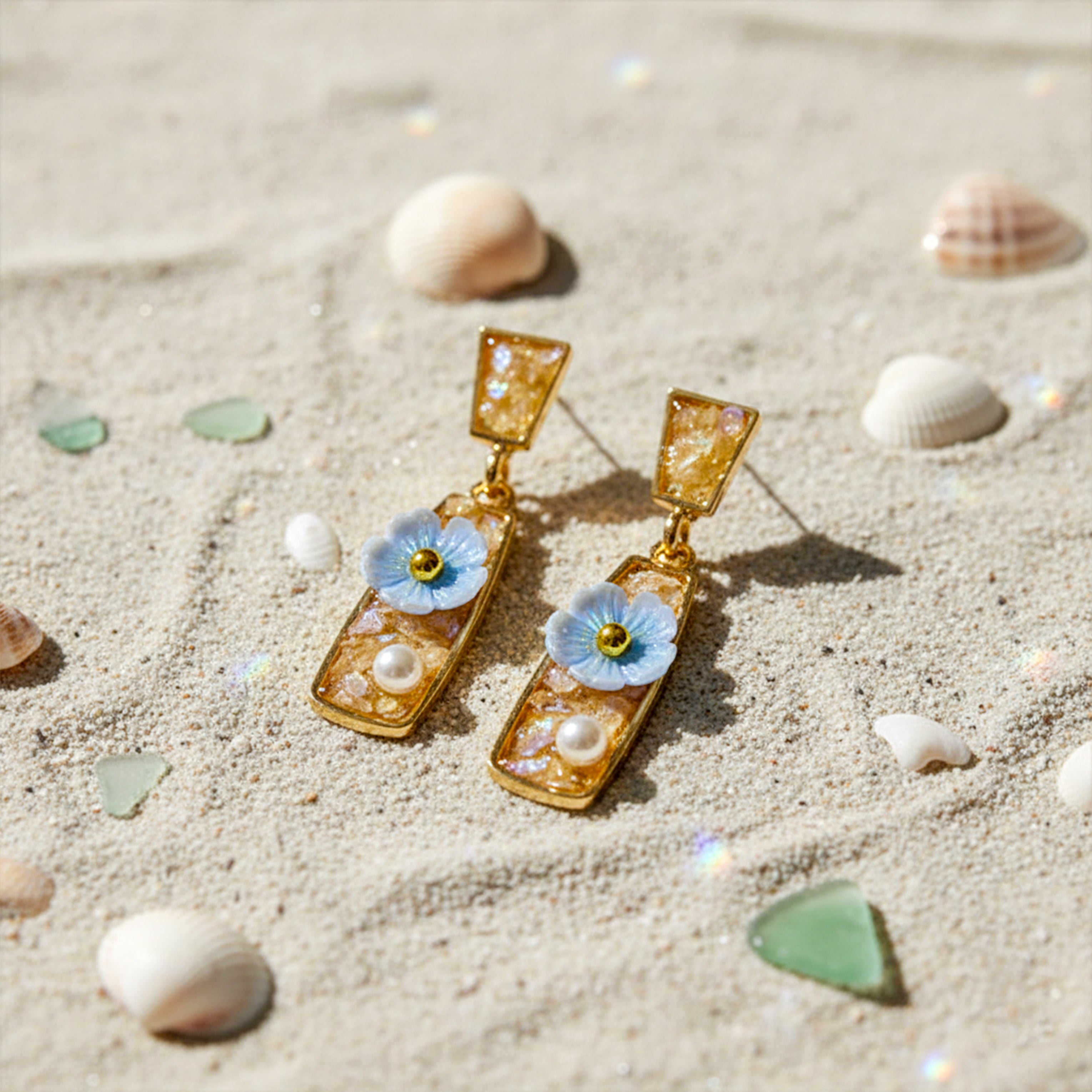 Sky Bloom Pearl Earrings