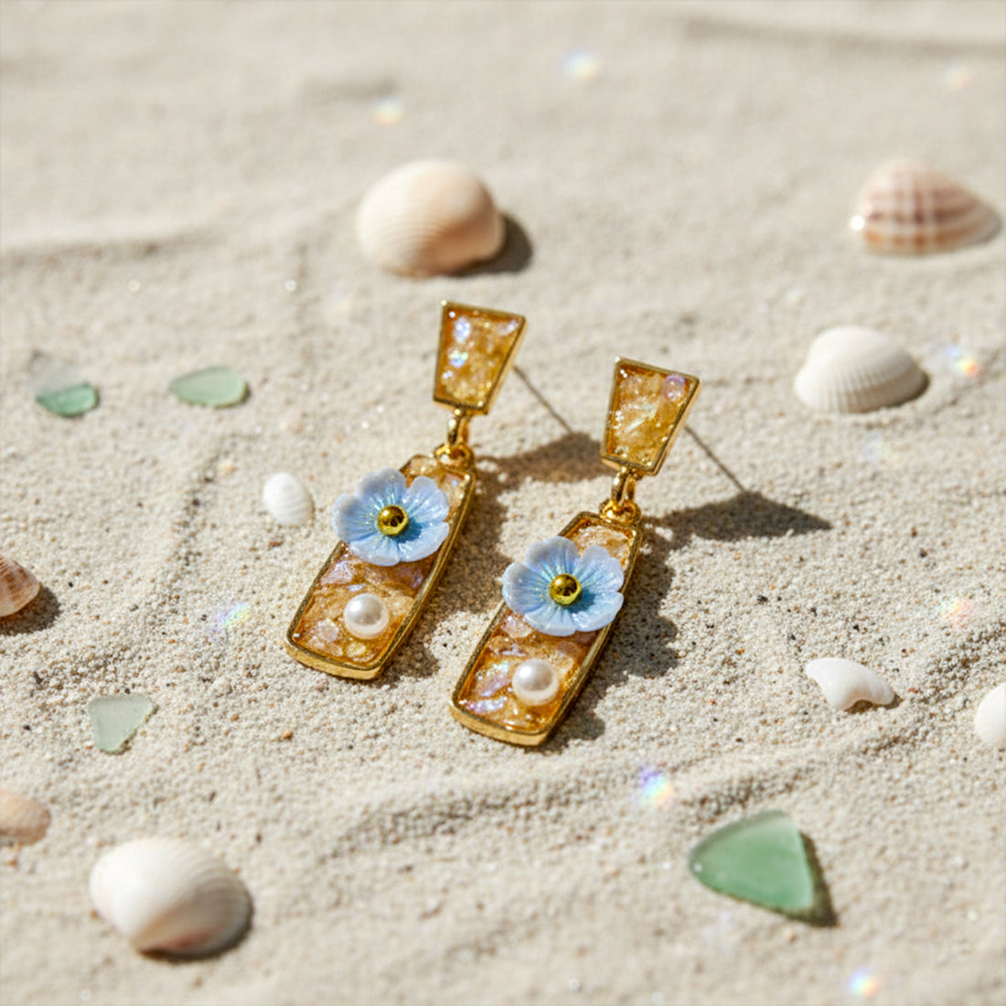 Sky Bloom Pearl Earrings