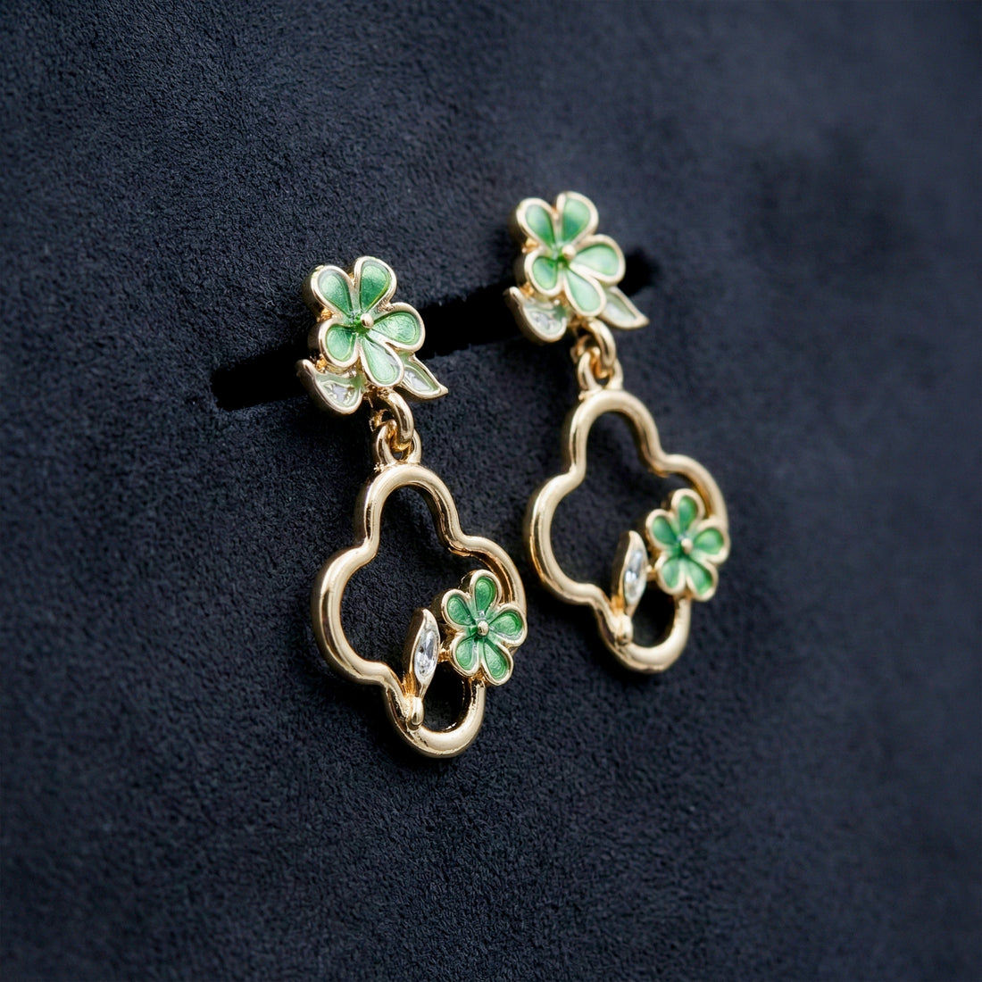 Green Blossom Luxe Earrings