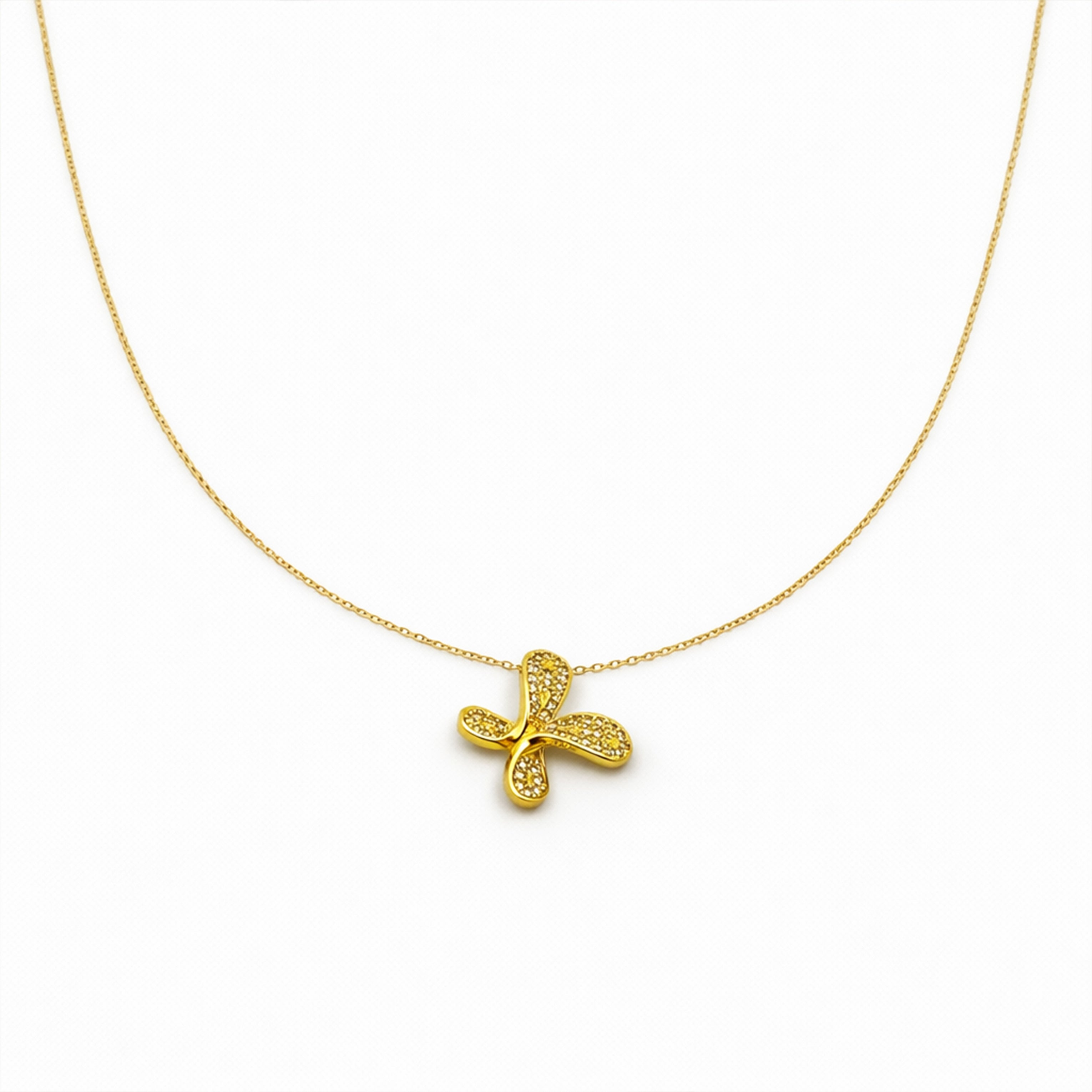 Golden Clover Sparkle Necklace