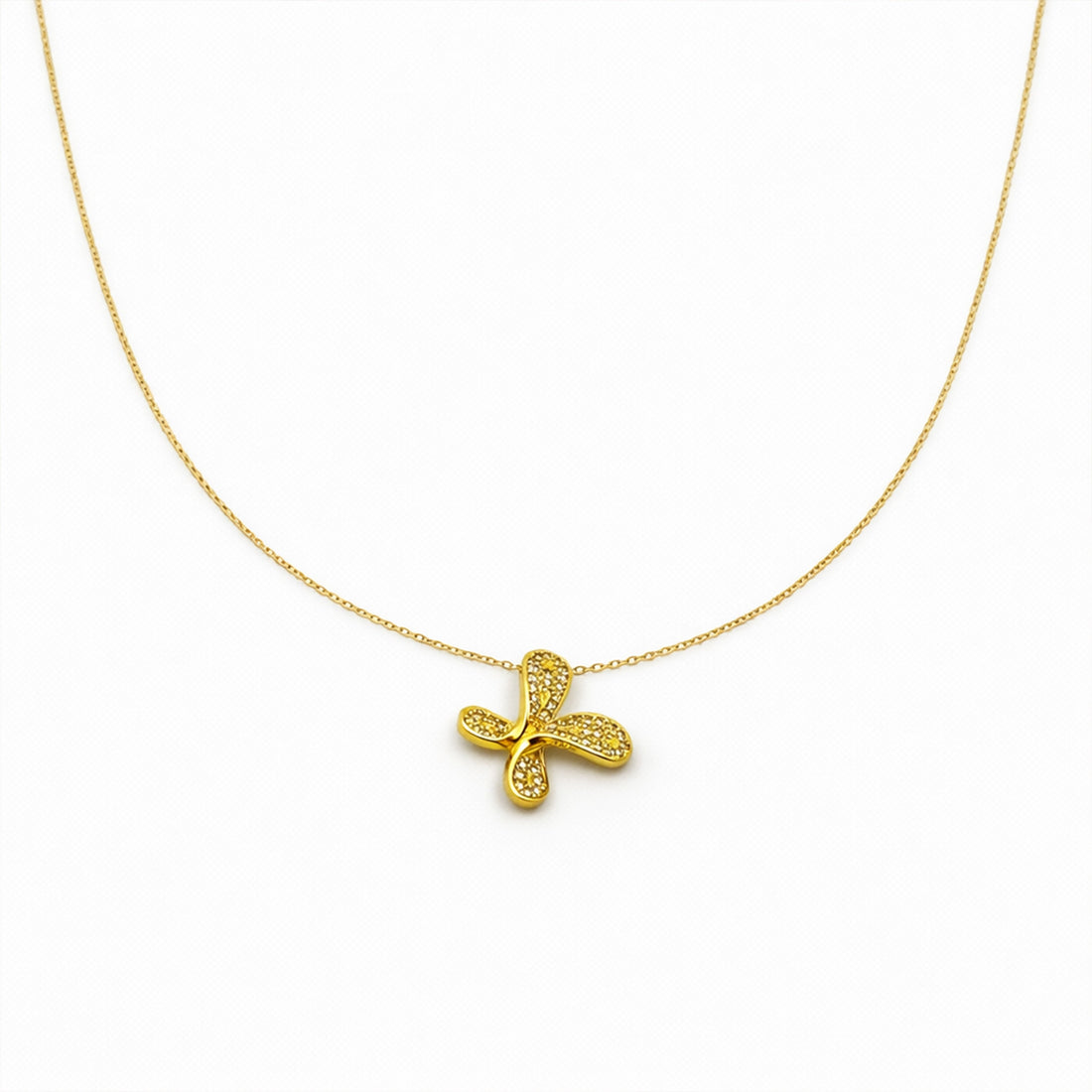 Golden Clover Sparkle Necklace