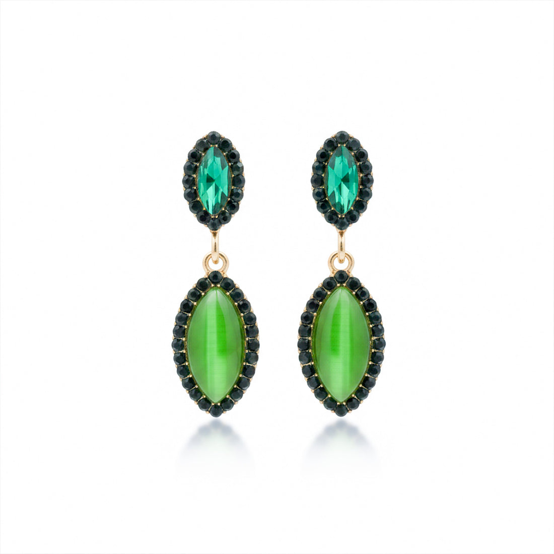 Green Radiance Drop Earrings