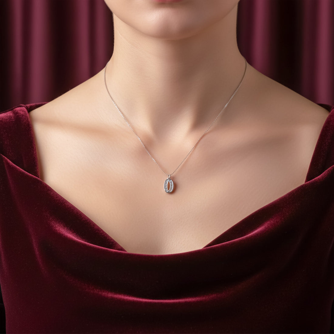 Luxe Oval Crystal Pendant Necklace