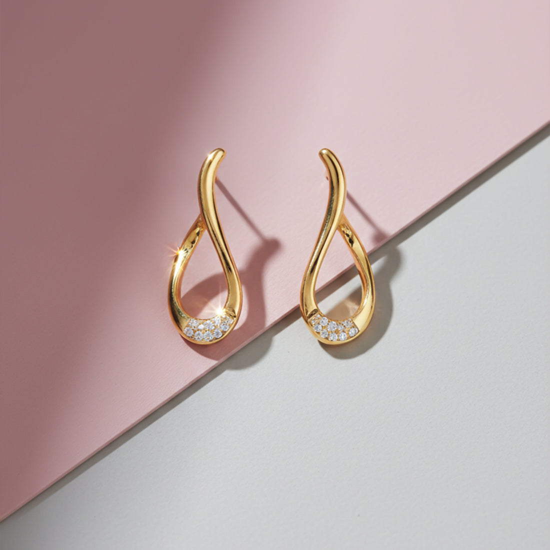 LuxeWave S-Curve Diamond Earrings