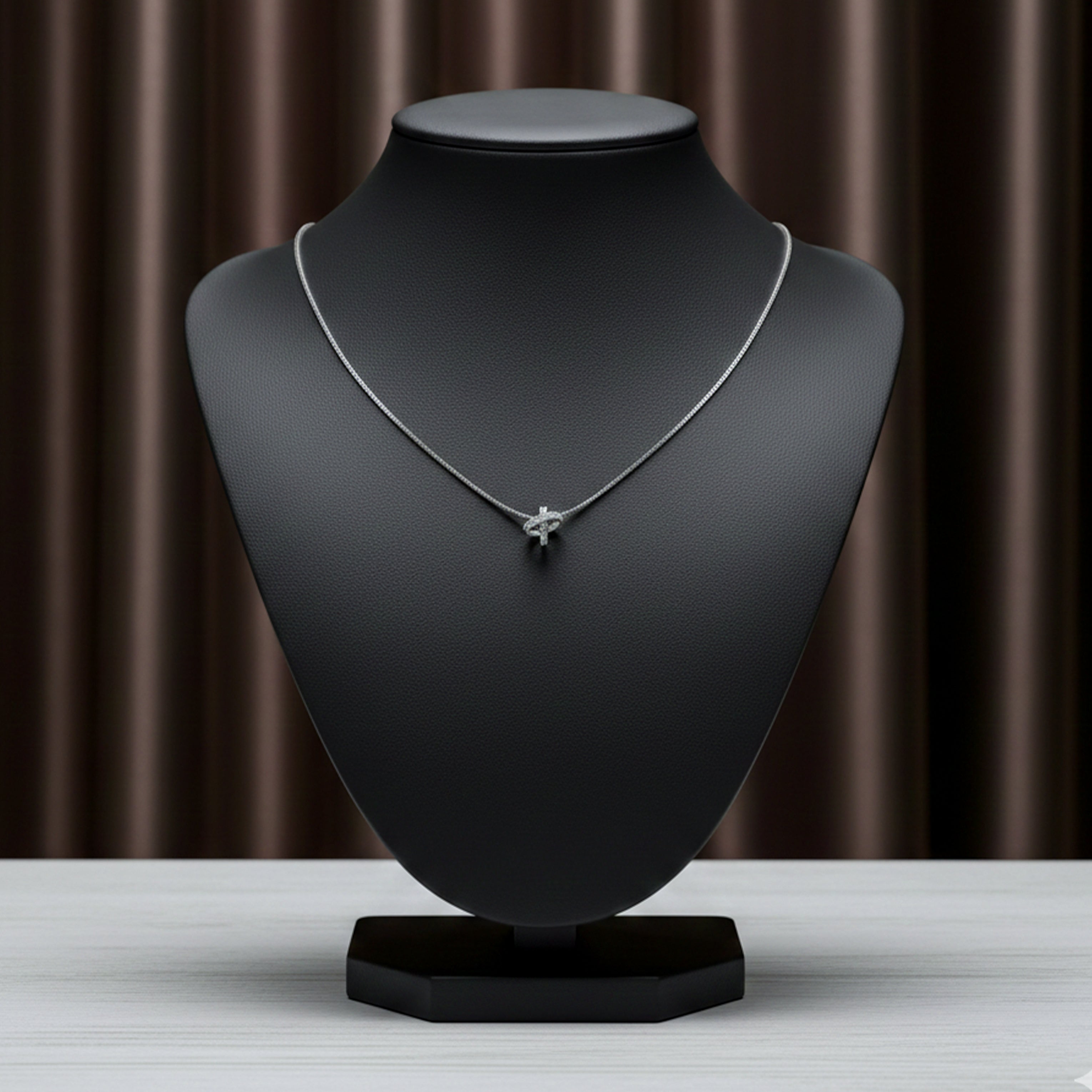 Infinity Cross Diamond Silver Necklace