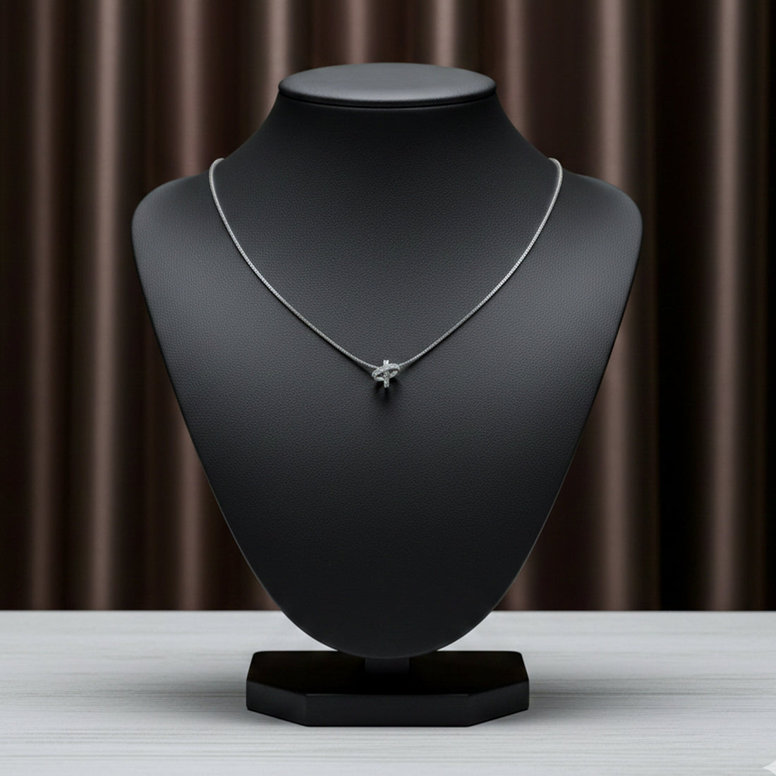Infinity Cross Diamond Silver Necklace