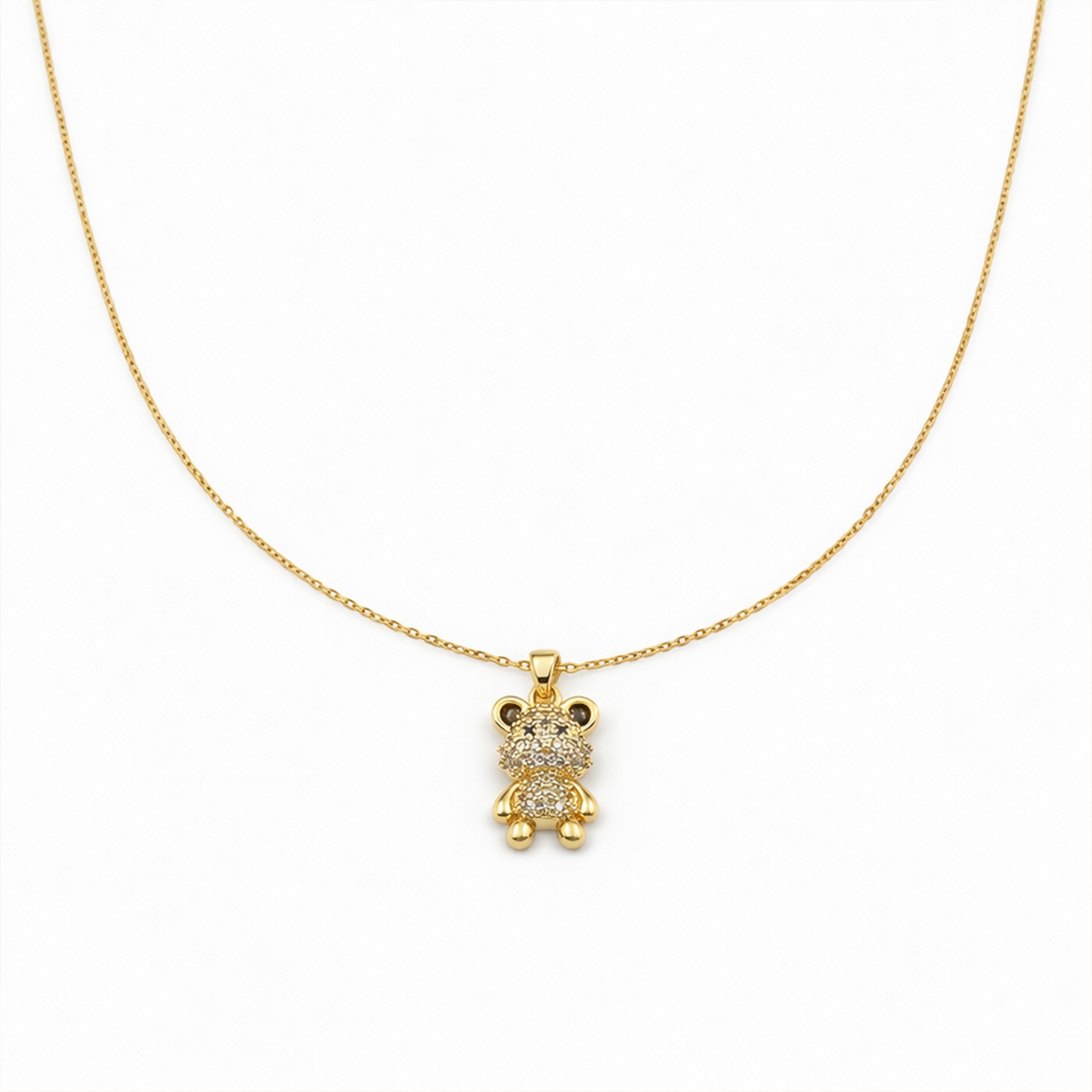 Luxpenny Teddy Crystal Pendant Necklace