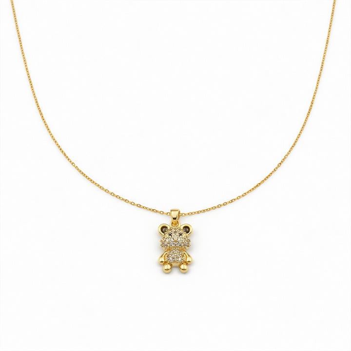 Luxpenny Teddy Crystal Pendant Necklace