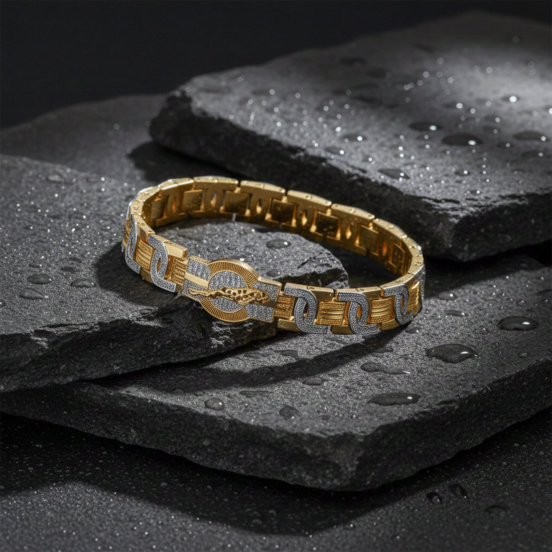 Crown Iced Gold Bracelet