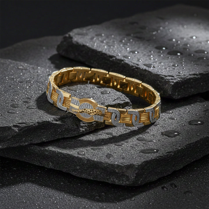 Crown Iced Gold Bracelet