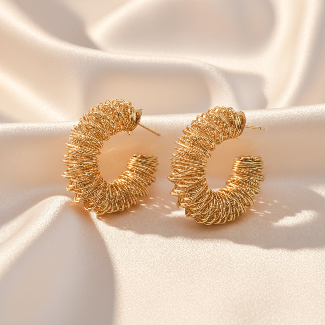 Spiral Gold Hoop Earrings