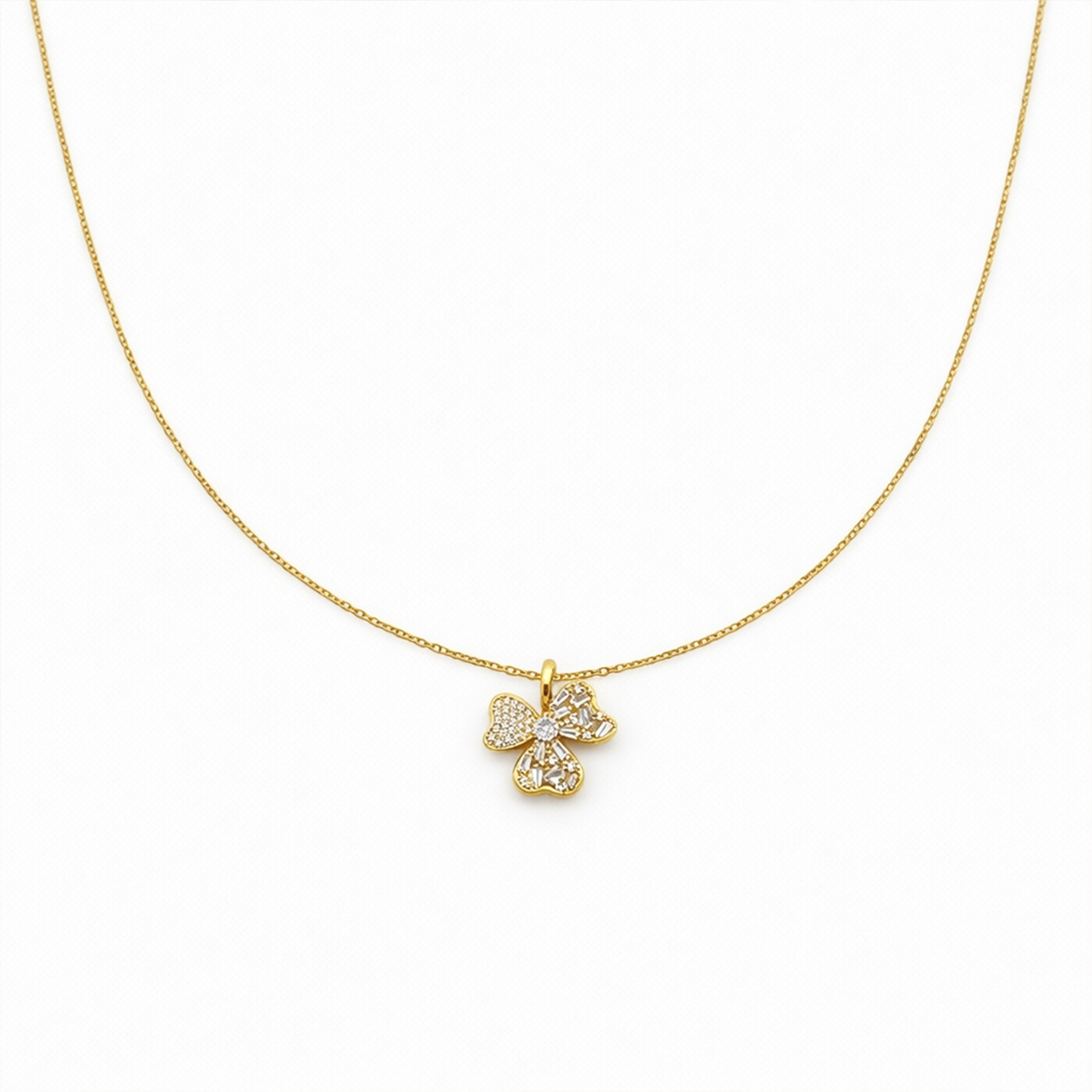 Dainty Gold Flower Pendant Necklace