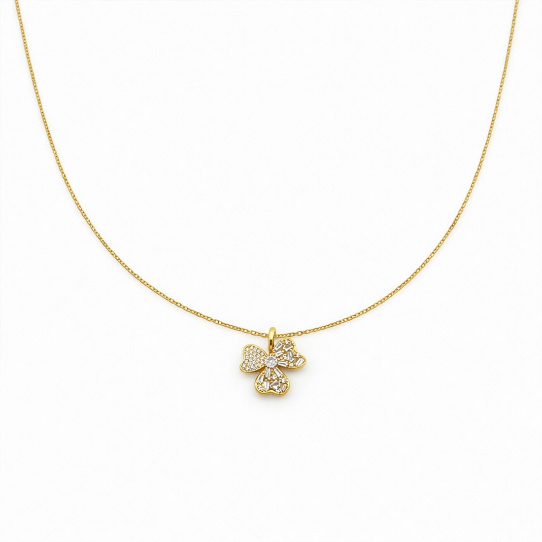 Dainty Gold Flower Pendant Necklace
