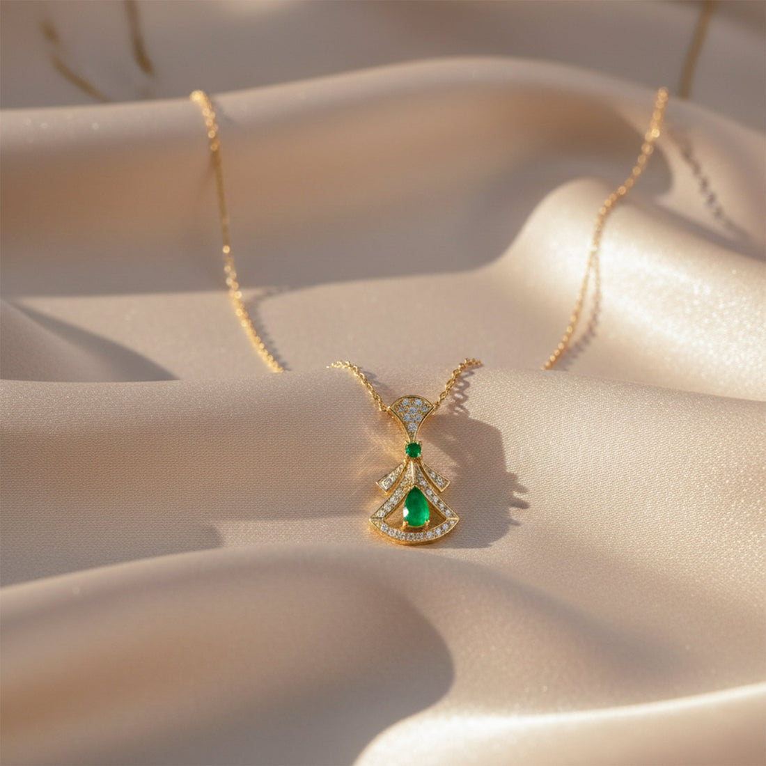 Royal Emerald Drop Necklace